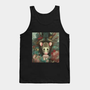 possum art with roses vintage painting Tank Top